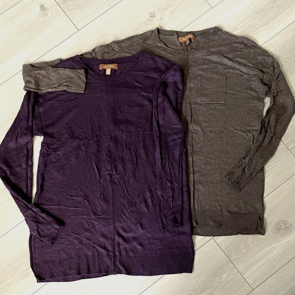 Ellen Tracy Rayon Sweater (2 Pack) Brown & Purple